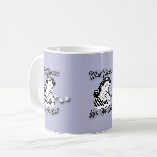 Wat is het nummer van de grappige Bunco Mok Blue? (Voorkant links)