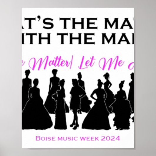 Wat is het probleem met de Mannen Sticker Poster (Voorkant)