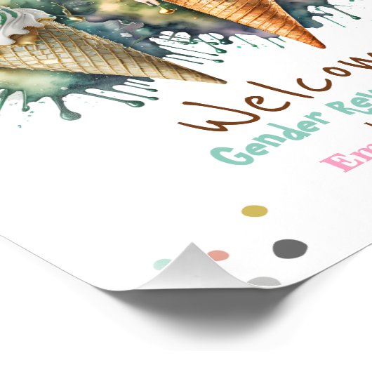 Wat is het Scoop Gender Reveal Party Welkomstbord Foto Afdruk (Hoek)