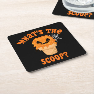 Wat is het Scoop geslacht onthullen Halloween ijs Kartonnen Onderzetters