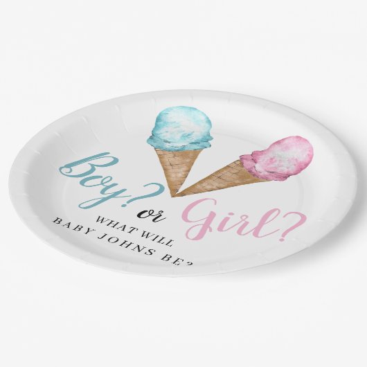 Wat is het sekseonderzoek van de scoop? papieren bordje (Gekanteld)