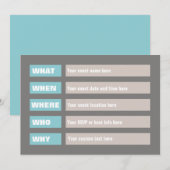 Wat is het tijdstip waarop de uitnodiging (Voorkant / Achterkant)