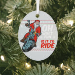 Wat is het toch leuk om op de fiets met de kerstma metalen ornament<br><div class="desc">Oh wat leuk is het om Santa te rijden op motorfiets Ornament</div>