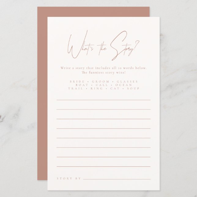 Wat is het verhaal | Blush roze Vrijgezellenfeest  (Voorkant / Achterkant)