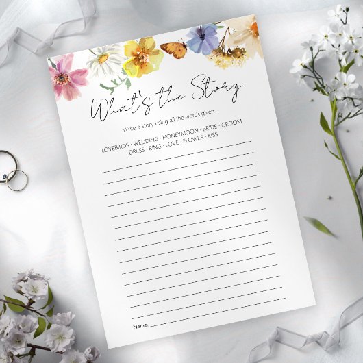 Wat is het verhaal? | Boho Vrijgezellenfeest Game  Kaart