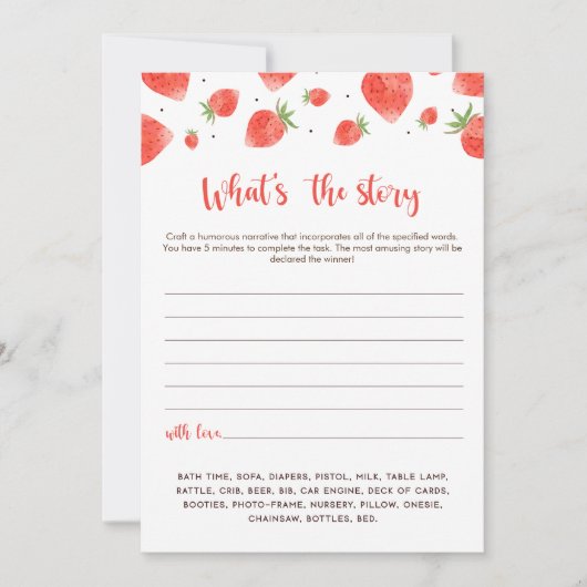 Wat is het verhaal spel, Berry Sweet Baby shower Kaart (Voorkant)