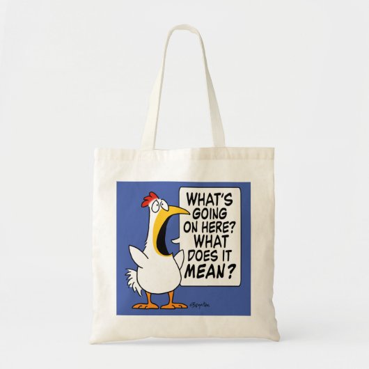 Wat is hier aan de hand? nerveuze kip Boynton Tote Bag (Voorkant)