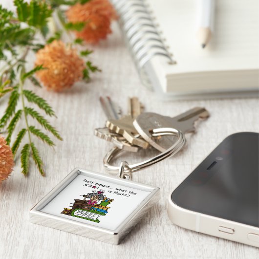 Wat is Humor bij pensionering? Sleutelhanger (Zijkant)