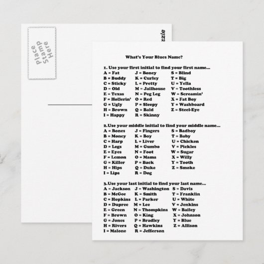 Wat is je bijnaam? briefkaart (Voorkant / Achterkant)