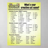 Wat is je creatieve kattennaam? poster (Voorkant)