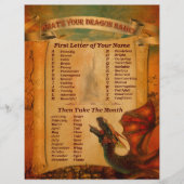 Wat is je draknaam printbaar (Voorkant)