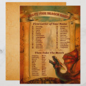 Wat is je draknaam printbaar (Voorkant / Achterkant)