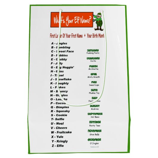 Wat is je Elf-naam?  cadeauzakje (Achterkant)