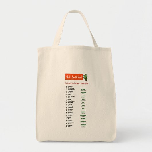 Wat is je Elf-naam? Grocery Bag Tas (Voorkant)