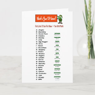 Wat is je Elfennaam Kerstkaart om aan te passen! Kaart