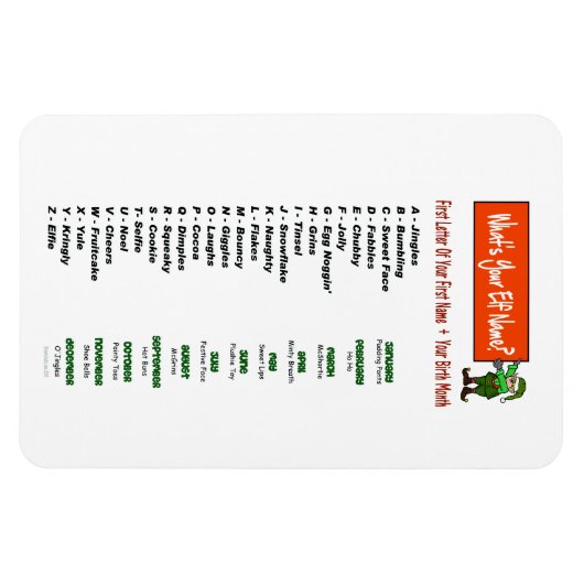 Wat is je elfnaam? Flexibele magneet (Horizontaal)