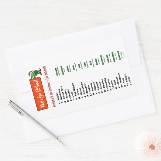 Wat is je elfnaam? Stickers (Envelop)