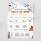 Wat is je enge Halloween-naam? Feestspel Kaart (Voorkant)