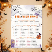 Wat is je enge Halloween-naam? Feestspel Kaart