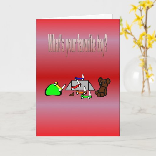 Wat is je favoriete speelgoed? kaart (Gele Bloem)