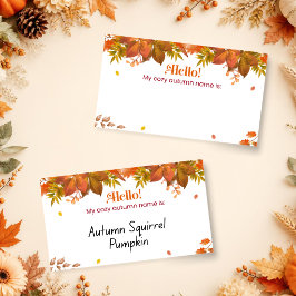 Wat is je Gezellige Herfstnaam? Herfst Feestspelka Notitiekaartje