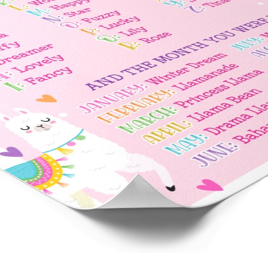 Wat is je Llama Name Party Game Poster? Poster (Hoek)