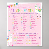 Wat is je Llama Name Party Game Poster? Poster (Voorkant)