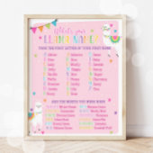 Wat is je Llama Name Party Game Poster? Poster
