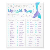 Wat is je Mermaid Name Sign? | 8x10 afdrukken Foto Afdruk (Voorkant)