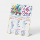 Wat is je rolschaatsen naam spel voetstuk teken reclamebord met voetstuk (Voorkant)