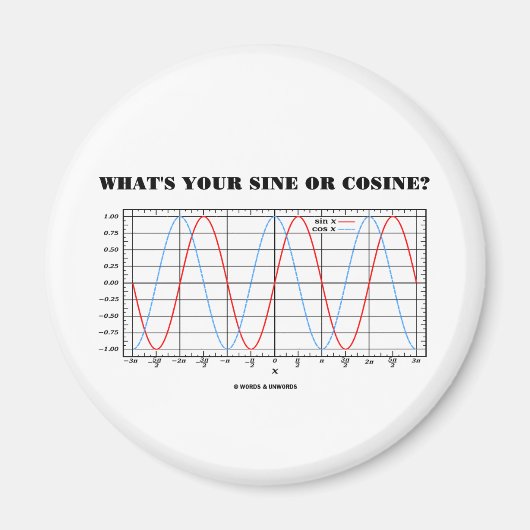 Wat is je sinus of cosine? (Wiskunde Geometrie Hum Magneet (Voorkant)