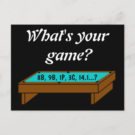 Wat is je spel? Briefkaart (Voorkant)