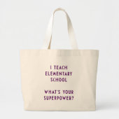 Wat is je Superpower? Grote Tote Bag (Voorkant)
