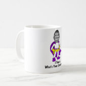 Wat is je Superpower? (Paars/geel) Koffiemok (Voorkant links)