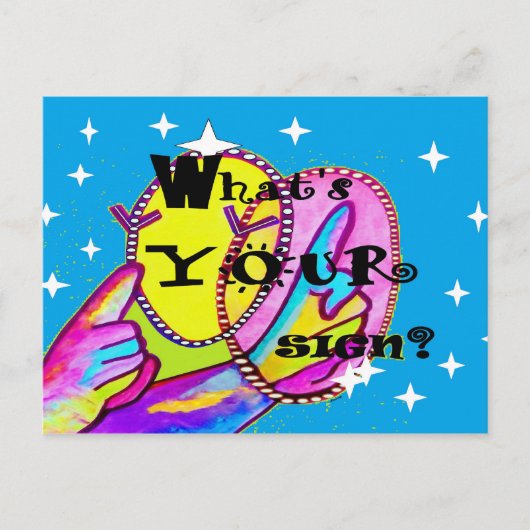 Wat is je teken? briefkaart (Voorkant)