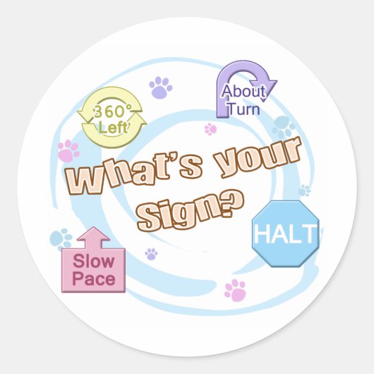 Wat is je Teken Rally Obedience? Ronde Sticker (Voorkant)
