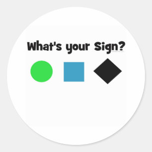 Wat is je teken? ronde sticker