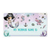 Wat is jouw Merman Name Birthday Game? Etiket (Voorkant)