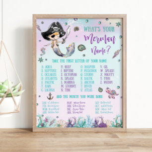 Wat is jouw Merman Name Birthday Game? Poster