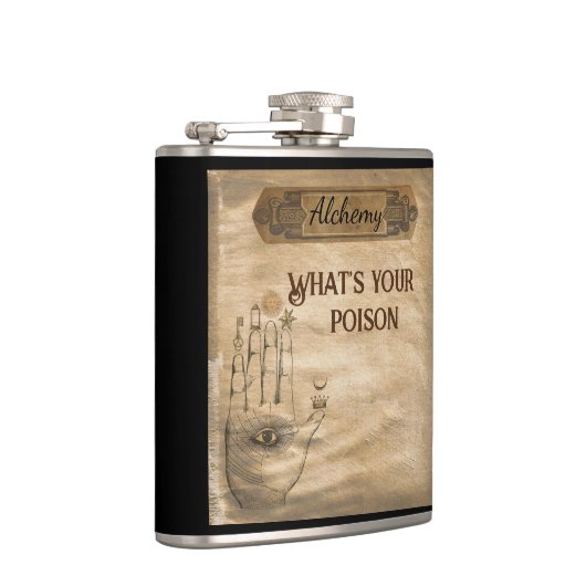 Wat is jouw vergif? heupfles (Rechts)