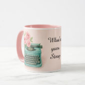 Wat is jouw verhaal Vintage Schrijfmachine Verhale Mok (Voorkant links)