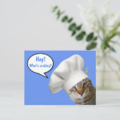 Wat is koken? Chef Cat Briefkaart (Staand voorkant)