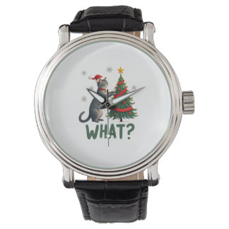 Wat is Leuk Kat die Kerstboom Omverduwt Kat Xma Horloge