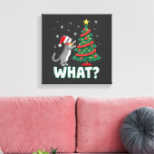 Wat is Leuk Kat Duwt Kerstboom Om Kat Xma Canvas Afdruk (Insitu (Woonkamer))