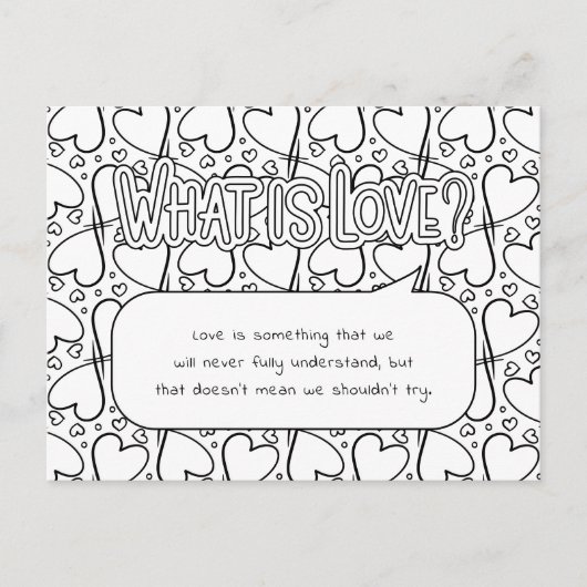 Wat is Love Coloring Briefkaart (Voorkant)
