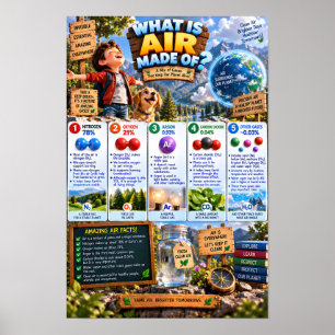 Wat is lucht samengesteld uit Infographic Poster