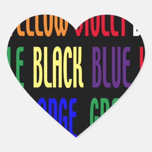 Wat is mijn kleur? hart sticker (Voorkant)