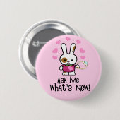 Wat is Nieuw? CUTE Verloving Bunny Ronde Button 5,7 Cm (Voorkant /achterkant)