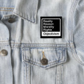 Wat is Objectivism? Knoop Vierkante Button 5,1 Cm (In situ)
