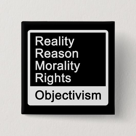 Wat is Objectivism? Knoop Vierkante Button 5,1 Cm (Voorkant)